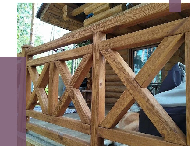 Деревянные перила под ключ в Норильске от 7789 руб. 