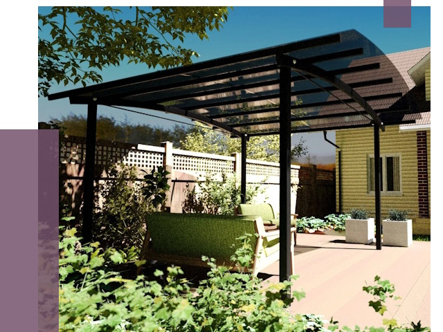 Навесы для террасы в Норильске от 13241 руб. под ключ | ПРОЛЁТ-Нрл