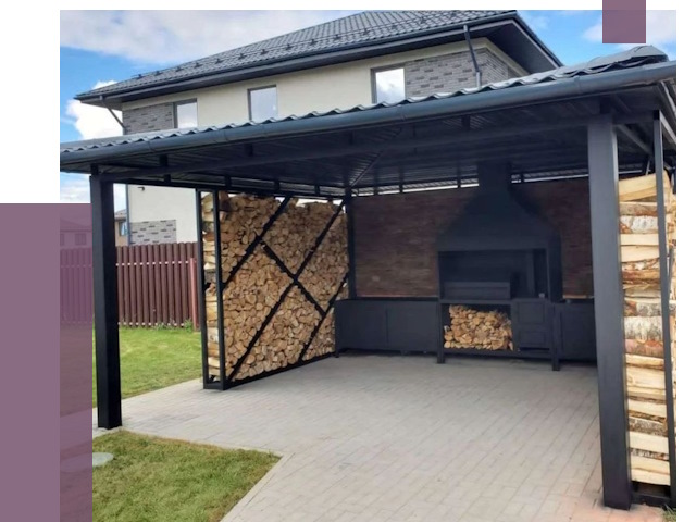 Навесы для барбекю в Норильске от 12929 руб. под ключ | ПРОЛЁТ-Нрл