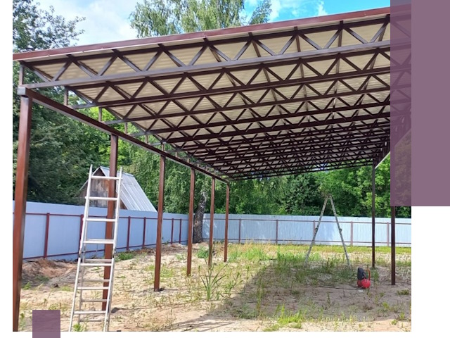 Односкатные навесы под ключ в Норильске — изготовление и монтаж