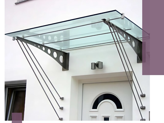 Козырьки над входом под ключ в Норильске — изготовление и монтаж