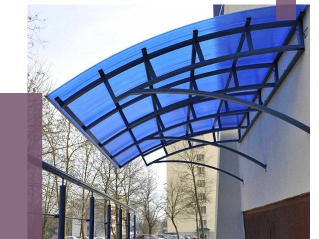 Козырьки из поликарбоната в Норильске от 4362 руб. под ключ | ПРОЛЁТ-Нрл