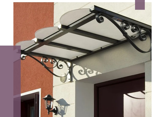 Односкатные козырьки в Норильске от 8516 руб.  | ПРОЛЁТ-Нрл