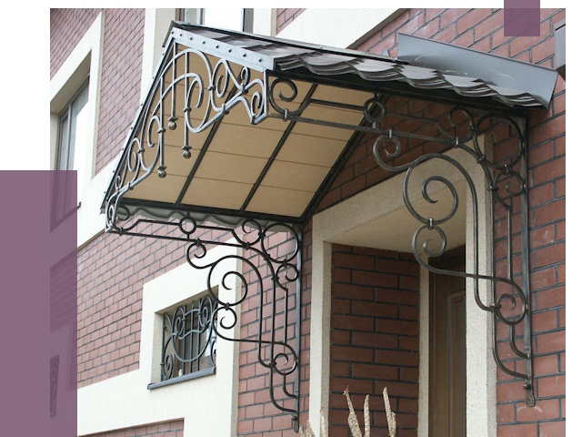 Двускатные козырьки в Норильске под ключ от 12981 руб.