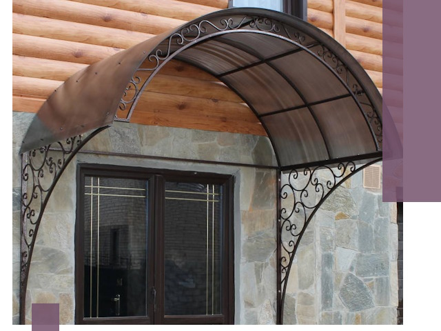 Арочные козырьки под ключ в Норильске: изготовление и монтаж